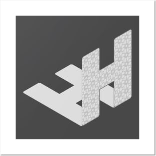 Isometric Alphabet Letter, Letter H Posters and Art